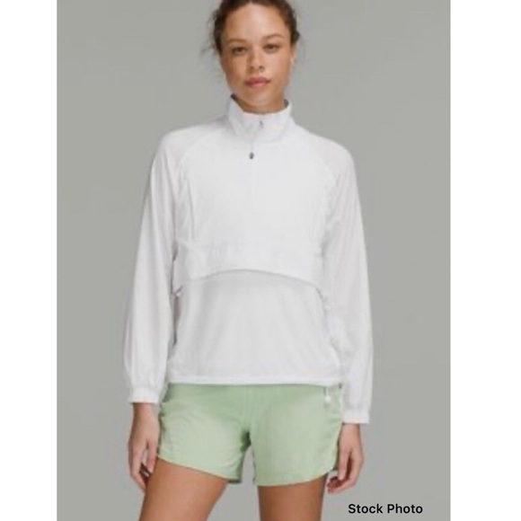 lululemon athletica Jackets & Blazers - Lululemon Stretch Ripstop 1/2 Zip Pullover Windbreaker White Size 4